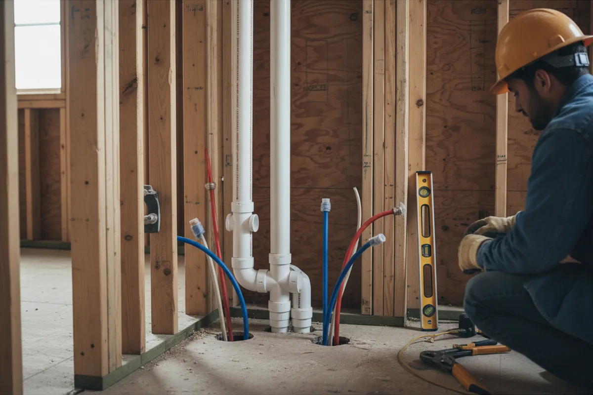 Drain and supply rough-in during Toilet Repair and Installation in Tallulah